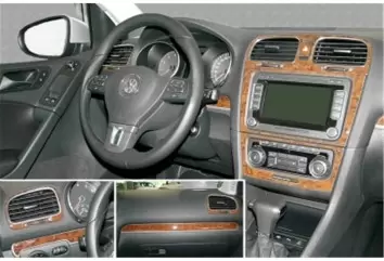 Volkswagen Golf VI Doors 09.2008 3D Decor de carlinga su interior del coche 12-Partes