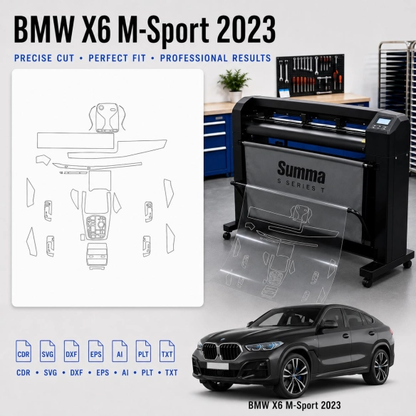 BMW X6 M Sport 2023 interieur PPF- en wrap-sjabloon