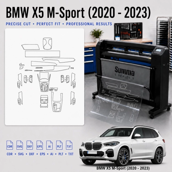 Plantilla de corte interior BMW X5 M Sport 2020 2023 para PPF y vinilo