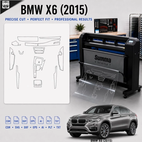 BMW X6 2015 Interior PPF & Wrap Cutting Template