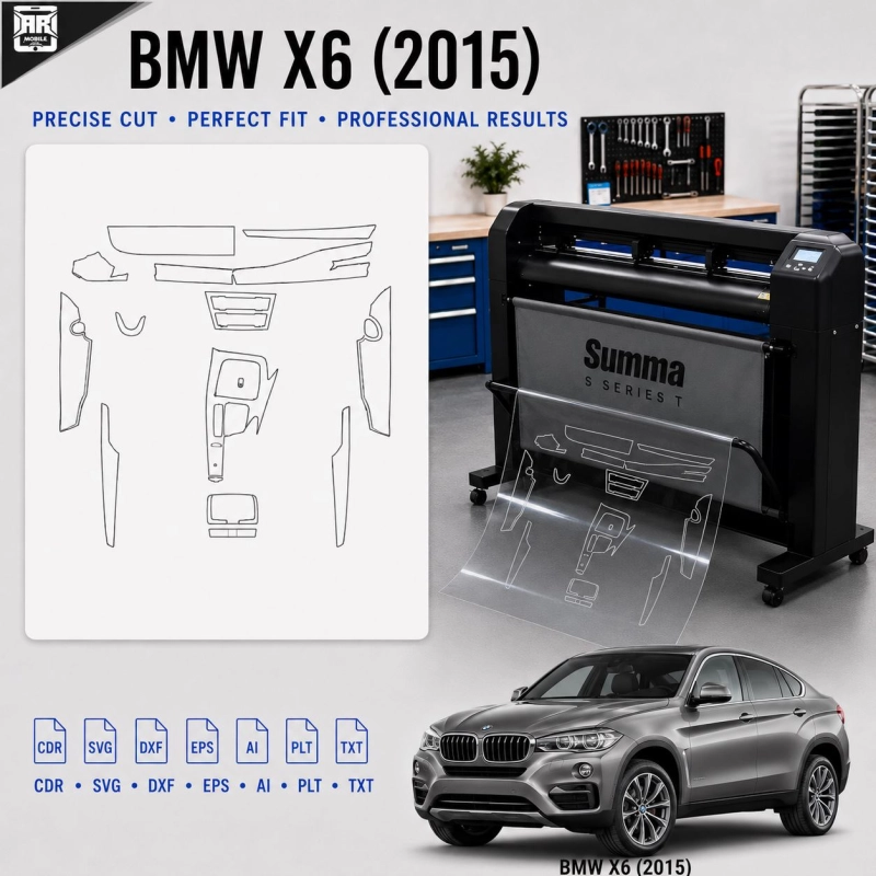 BMW X6 2015 Innenraum PPF- & Folien-Schneidevorlage