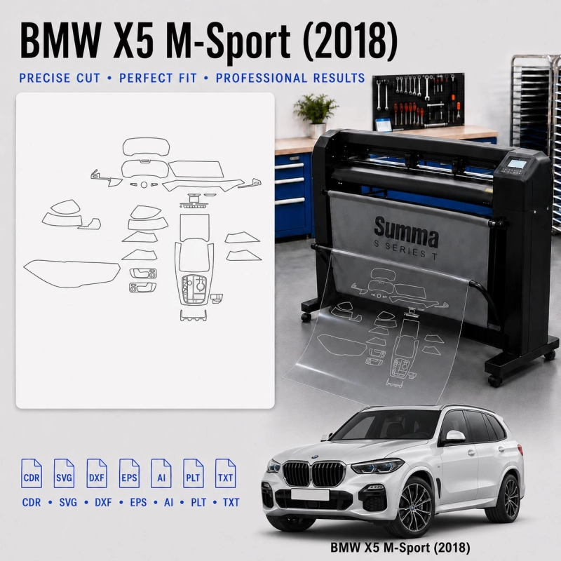 BMW X5 M Sport 2018 Interior PPF & Wrap Cutting Template