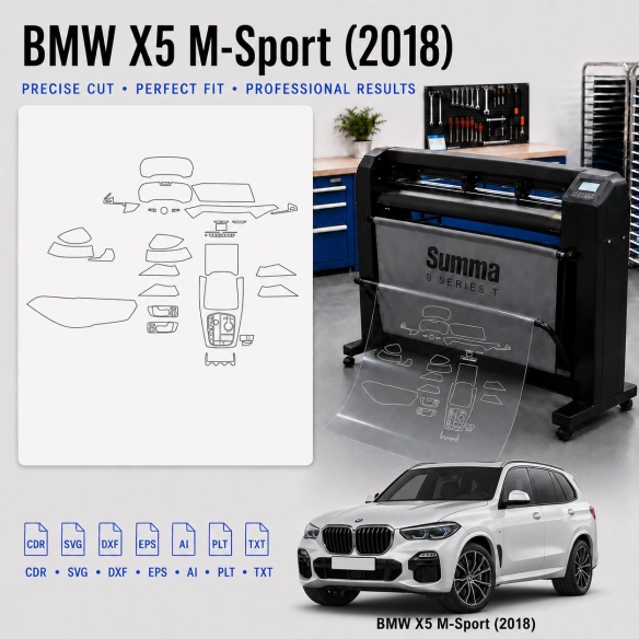 BMW X5 M Sport 2018 interieur PPF- en wrap-sjabloon