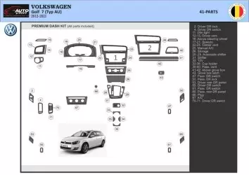 Volkswagen Golf VII AU 2012–2021 3D Decor de carlinga su interior del coche 41-Partes