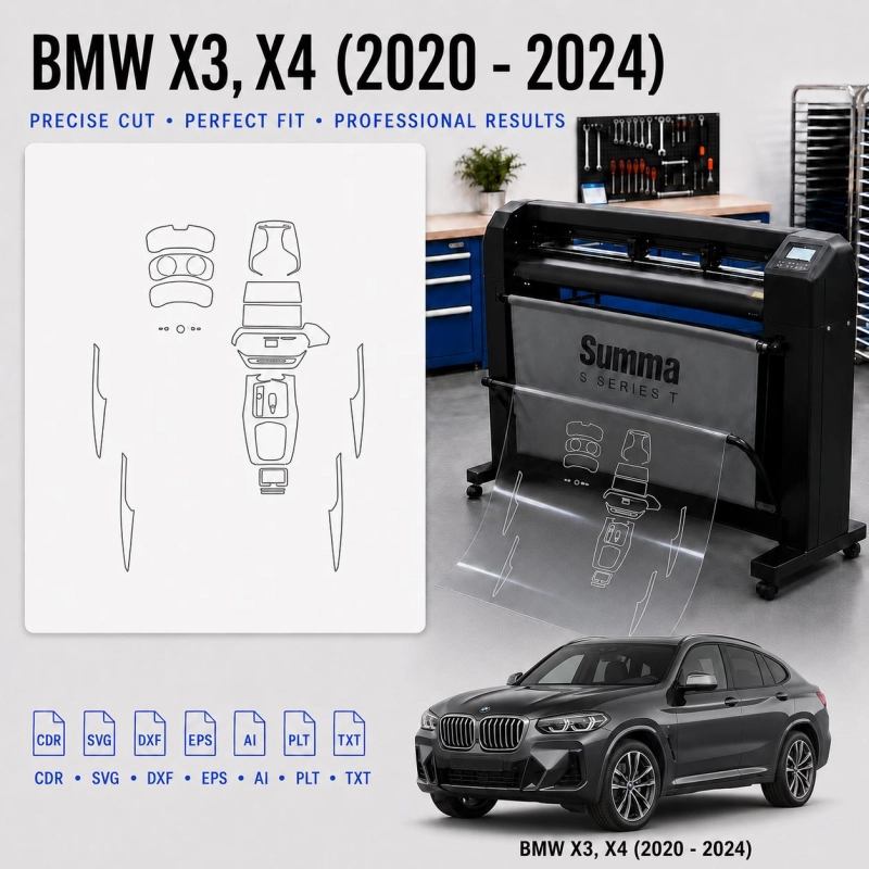 Dima di taglio interni BMW X3 X4 2020 2024 per PPF e wrapping