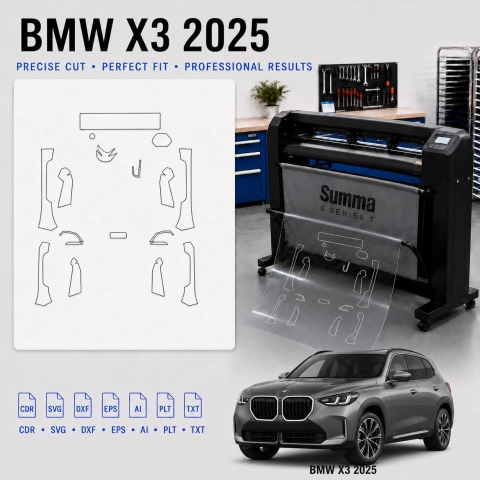 BMW X3 2025 interieur PPF- en wrap-sjabloon