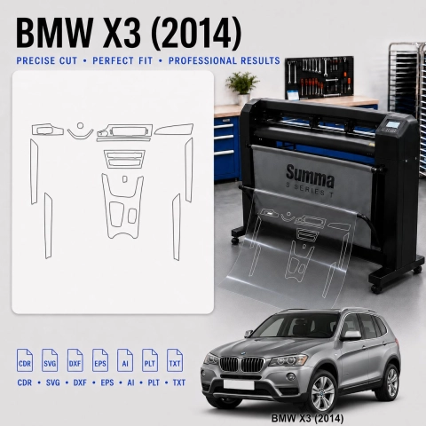 BMW X3 2014 interieur PPF- en wrap-sjabloon