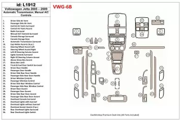 Volkswagen Jetta 2005-2009 Automatic Gear, Manual Gearbox AC Control Decor de carlinga su interior