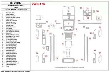 Volkswagen Jetta 2010-2010 Full Set, Manual Gear Box Decor de carlinga su interior
