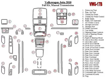 Volkswagen Jetta 2010-2010 Full Set, Manual Gear Box Interior BD Dash Trim Kit