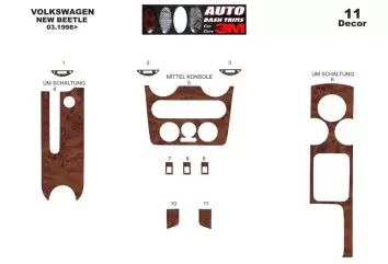 Volkswagen New Beettle 03.98 - 04.02 3D Inleg dashboard Interieurset aansluitend en pasgemaakt op he 11 -Teile