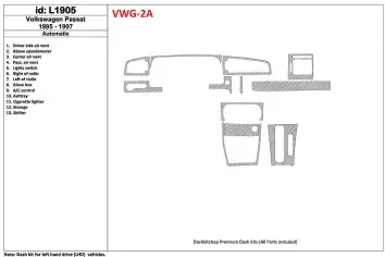 Volkswagen Passat 1995-1997 Automatic Gearbox, 11 Parts set Decor de carlinga su interior