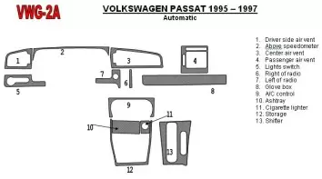 Volkswagen Passat 1995-1997 Automatic Gearbox, 11 Parts set BD innenausstattung armaturendekor cockpit dekor - 2- Cockpit Dekor 
