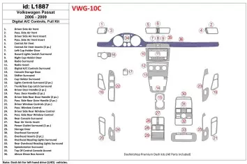 Volkswagen Passat 2006-2009 Full Set, Automatic AC Control Decor de carlinga su interior