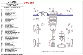 Volkswagen Passat 2006-2009 Manual Gearbox AC Controls, Full Set BD Interieur Dashboard Bekleding Volhouder