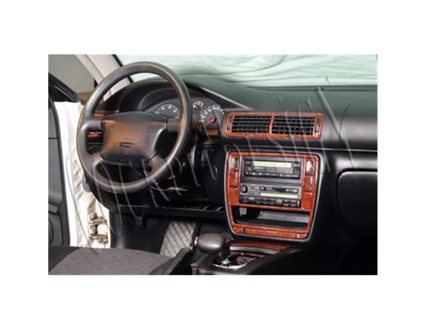 Interior Dash Trim Cover Set for VW Passat B6 3C SD 05-11 18 PCS Piano  Black