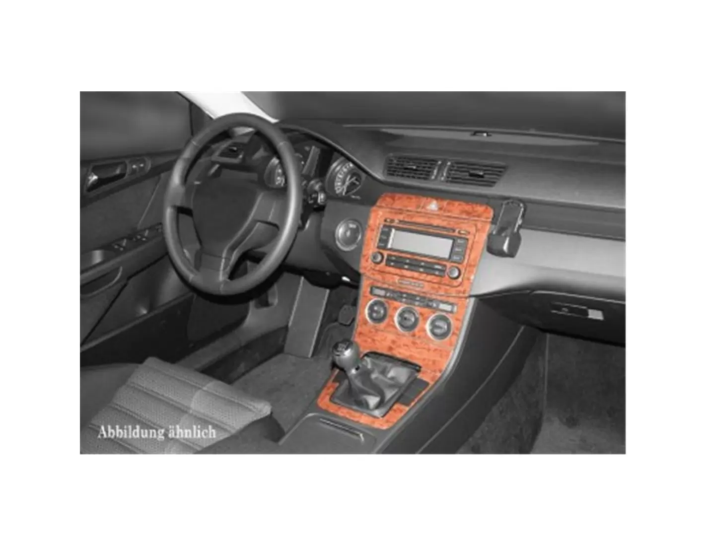Interior Dash Trim Cover Set for VW Passat B6 3C SD 05-11 18 PCS Piano Black