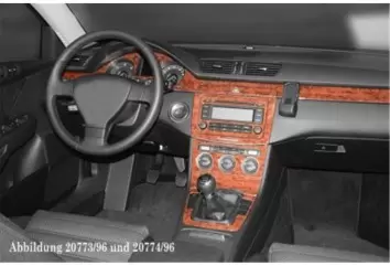 Volkswagen Passat B6 Tacho 02.05 09.10 3D Decor de carlinga su interior del coche 3-Partes