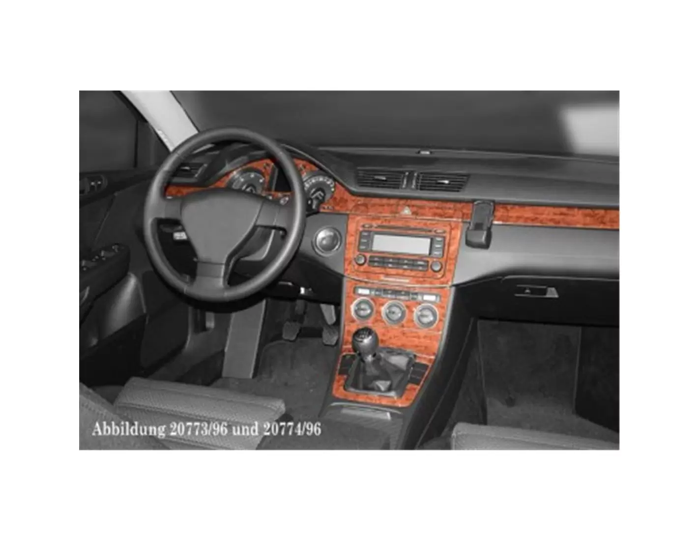 Volkswagen Passat B6 Tacho 02.05 09.10 3M 3D Interior Dashboard Trim Kit Dash Trim Dekor 3-Parts