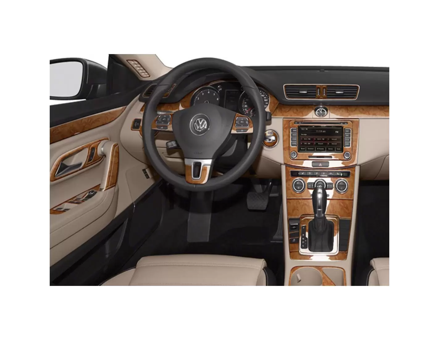 Volkswagen Passat B7 2012-2015 3D Decor de carlinga su interior del coche 45-Partes