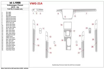 Volkswagen Passat B7 2012-UP S Model BD Interieur Dashboard Bekleding Volhouder