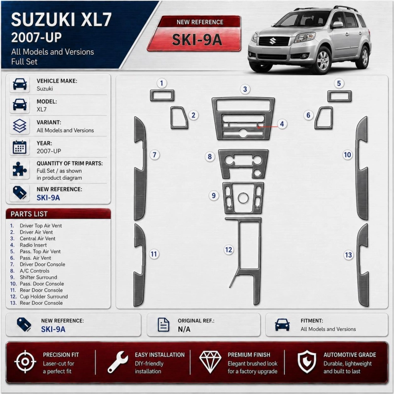Suzuki XL7 2007-heden Full Set interieur dashboard decoratieset dashboard decor