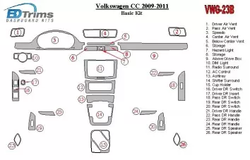 Volkswagen Passat CC 2009-2011 Basic Set Decor de carlinga su interior