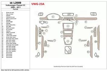 Volkswagen Passat CC 2009-2011 Full Set Interior BD Dash Trim Kit