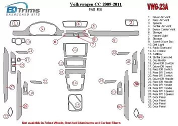 Volkswagen Passat CC 2009-2011 Ensemble Complet BD Kit la décoration du tableau de bord - 2 - habillage decor de tableau de bord