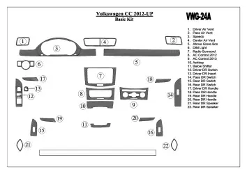 Volkswagen Passat CC 2012-UP Basic Set Interior BD Dash Trim Kit