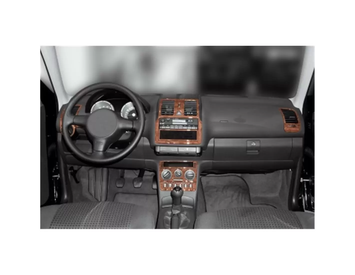 Volkswagen Polo 9N 09.01-02.05 3D Interior Dashboard Trim Kit Dash Trim Dekor  14-Parts