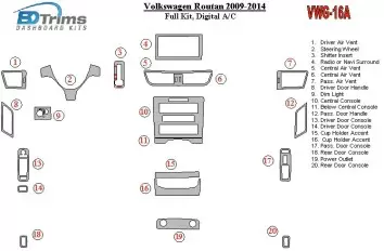 Volkswagen Routan 2009-UP Full Set,Automatic AC Decor de carlinga su interior
