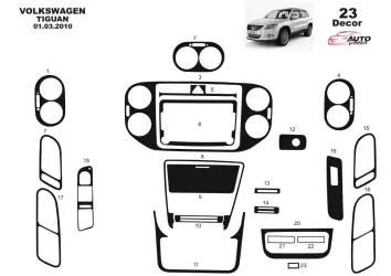 Volkswagen Tiguan 2011 Kit la décoration du tableau de bord 23-Pièce - 1 - habillage decor de tableau de bord