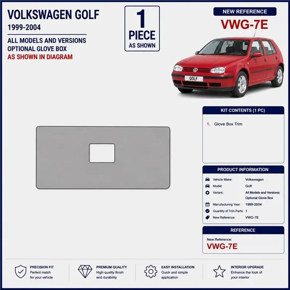 Volkswagen Golf 1999-2004 optioneel dashboardkastje 3D dashboard sierlijstset
