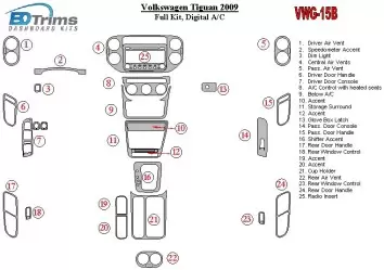 Volkswagen Tiguan 2009-2009 Full Set, Automatic AC BD Interieur Dashboard Bekleding Volhouder