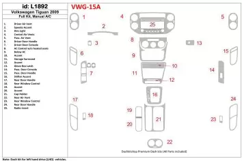 Volkswagen Tiguan 2009-2009 Full Set, Manual Gearbox AC Decor de carlinga su interior