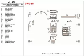 Volkswagen Touareg 2004-UP Full Set, With NAVI BD Interieur Dashboard Bekleding Volhouder