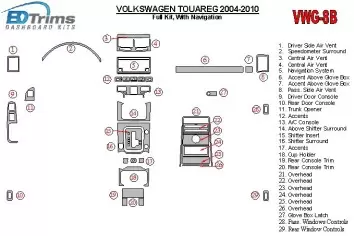 Volkswagen Touareg 2004-UP Full Set, With NAVI Interior BD Dash Trim Kit