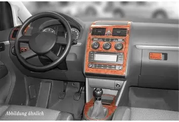 Volkswagen Touran 01.03-12.09 3M 3D Interior Dashboard Trim Kit Dash Trim Dekor 11-Parts