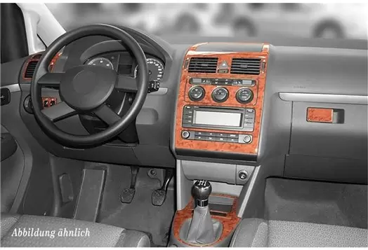 Volkswagen Touran 01.03-12.09 3M 3D Interior Dashboard Trim Kit Dash Trim Dekor 11-Parts