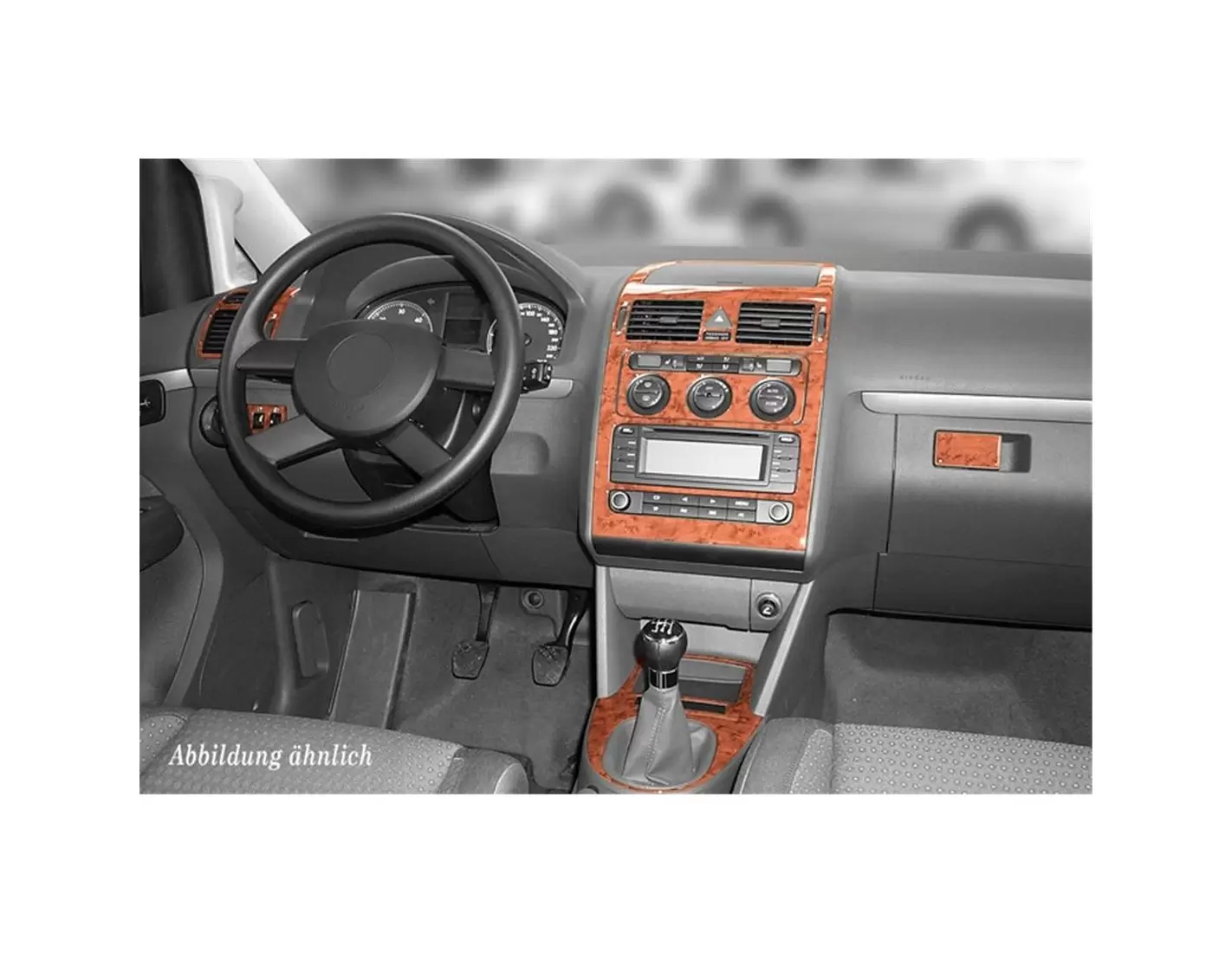 Volkswagen Touran 01.03-12.09 3M 3D Interior Dashboard Trim Kit Dash Trim Dekor 11-Parts