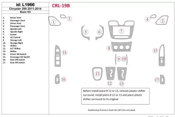 Chrysler 200 2011-UP Basic Set Interior BD Dash Trim Kit