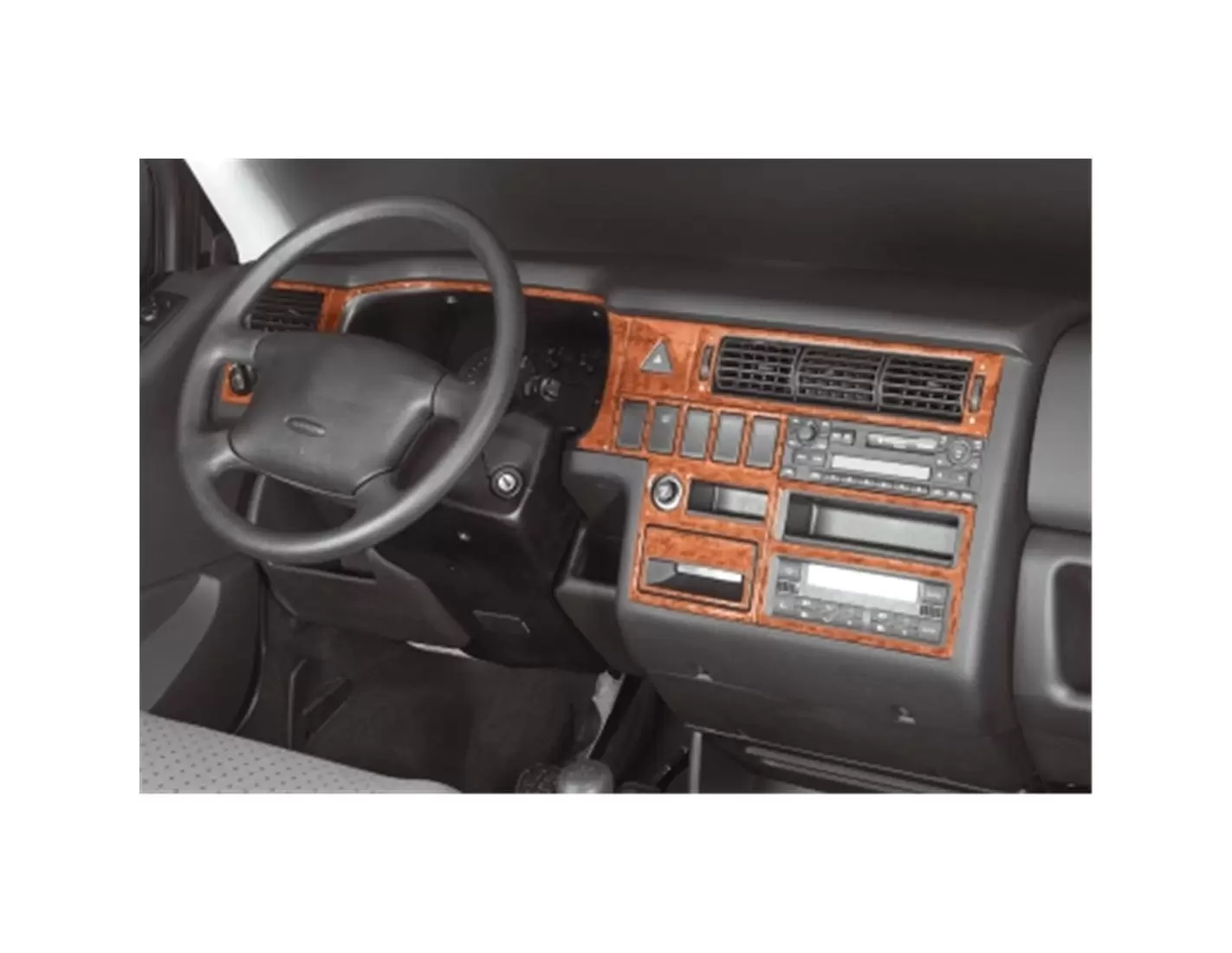 Volkswagen Transporter T4 09.98-07.03 3M 3D Interior Dashboard Trim Kit Dash Trim Dekor 18-Parts