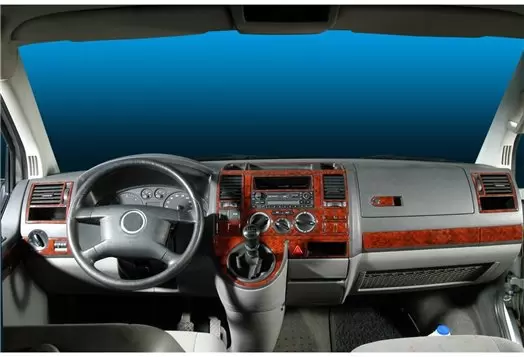 Auto Innendekor Mittelkonsole Armaturendekor Cockpit Dekor Kompatibel mit  T5 Transporter Multivan 2003-2009 29 teilig Carbon Optik Auto-Innendesign