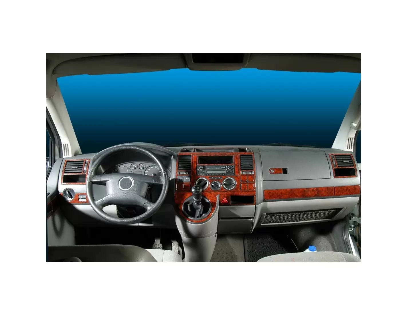 Volkswagen Transporter T5 08.03 - 08.09 3D Inleg dashboard Interieurset aansluitend en pasgemaakt op he 29 -Teile