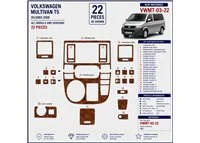 Volkswagen Multivan T5 2003-2009 kit cruscotto 3D, 22 pezzi