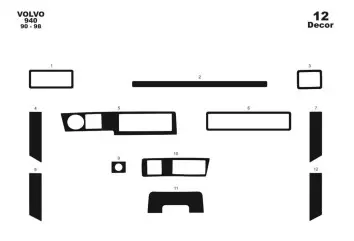 Volvo 940 10.90-04.98 3M 3D Interior Dashboard Trim Kit Dash Trim Dekor 12-Parts