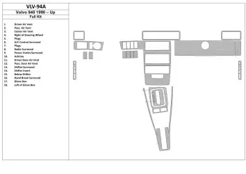 Volvo 940 10.90 - 04.98 3D Inleg dashboard Interieurset aansluitend en pasgemaakt op he 18 -Teile