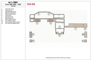 Volvo 960 1995-1997 Full Set BD Interieur Dashboard Bekleding Volhouder