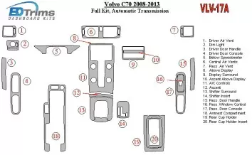 Volvo C70 2011-UP Full Set, Automatic Gear Cruscotto BD Rivestimenti interni